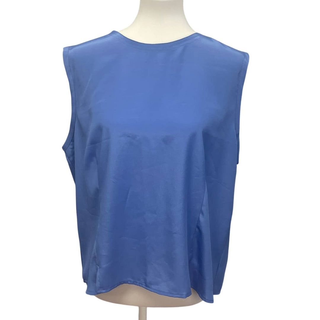 New Notations Womens XL Sleeveless Back Buttons Flowy Polyester Tank Top