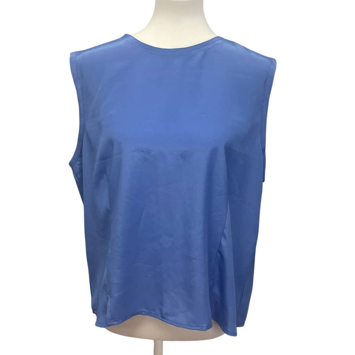 New Notations Womens XL Sleeveless Back Buttons Flowy Polyester Tank Top