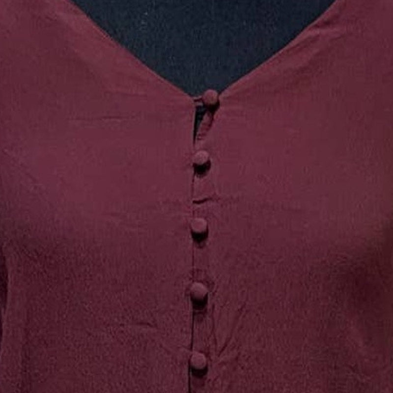 H&amp;M Size 12 Long Sleeve Button Down Hi Low Lightweight 100% Viscose Top Blouse