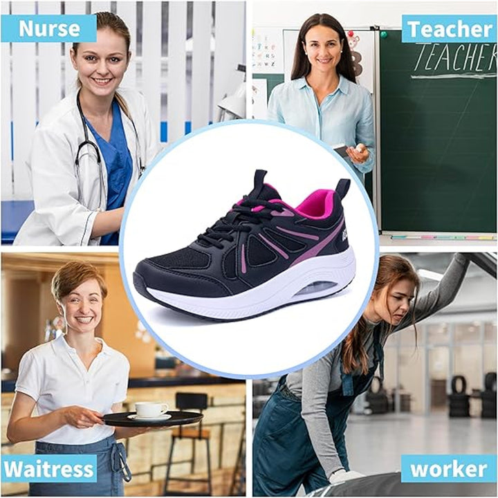 AOV Womens Size 10 Pink Black Mesh Arch Support Orthotic Plantar Fasciitis Shoes