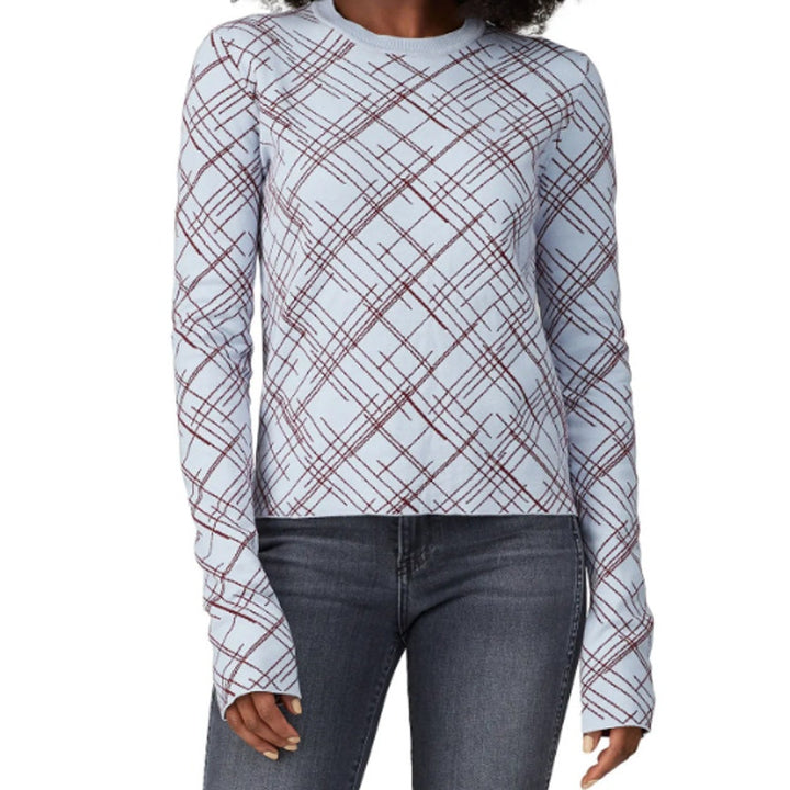 Equipment Womens XS Blue Burgundy Silk Cotton Blend Sadonne Pullover Sweater