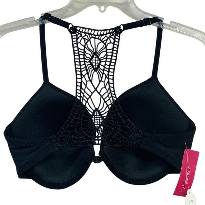 NWT New Xhilaration Womens Size D/DD Black Underwire Lace Back Padded Bra