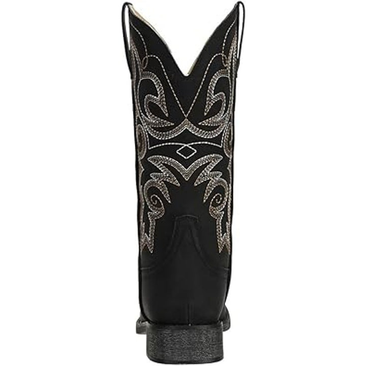 SheSole Womens Size 11 Black Faux Leather 1.5" Heel Western Cowboy Boot Shoes