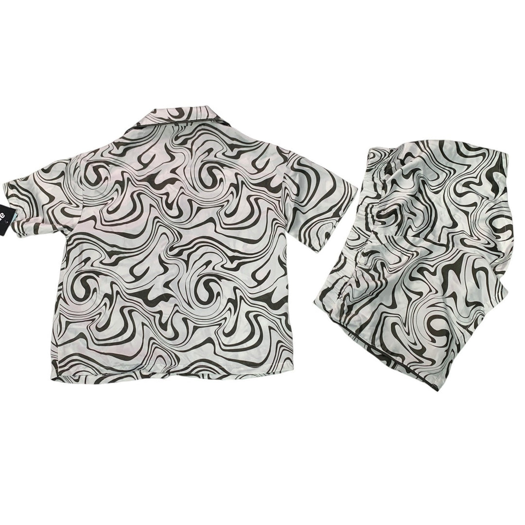 NWT New Art Class Girls Medium (8) Button Up Top Shorts PJ Sleepwear Set