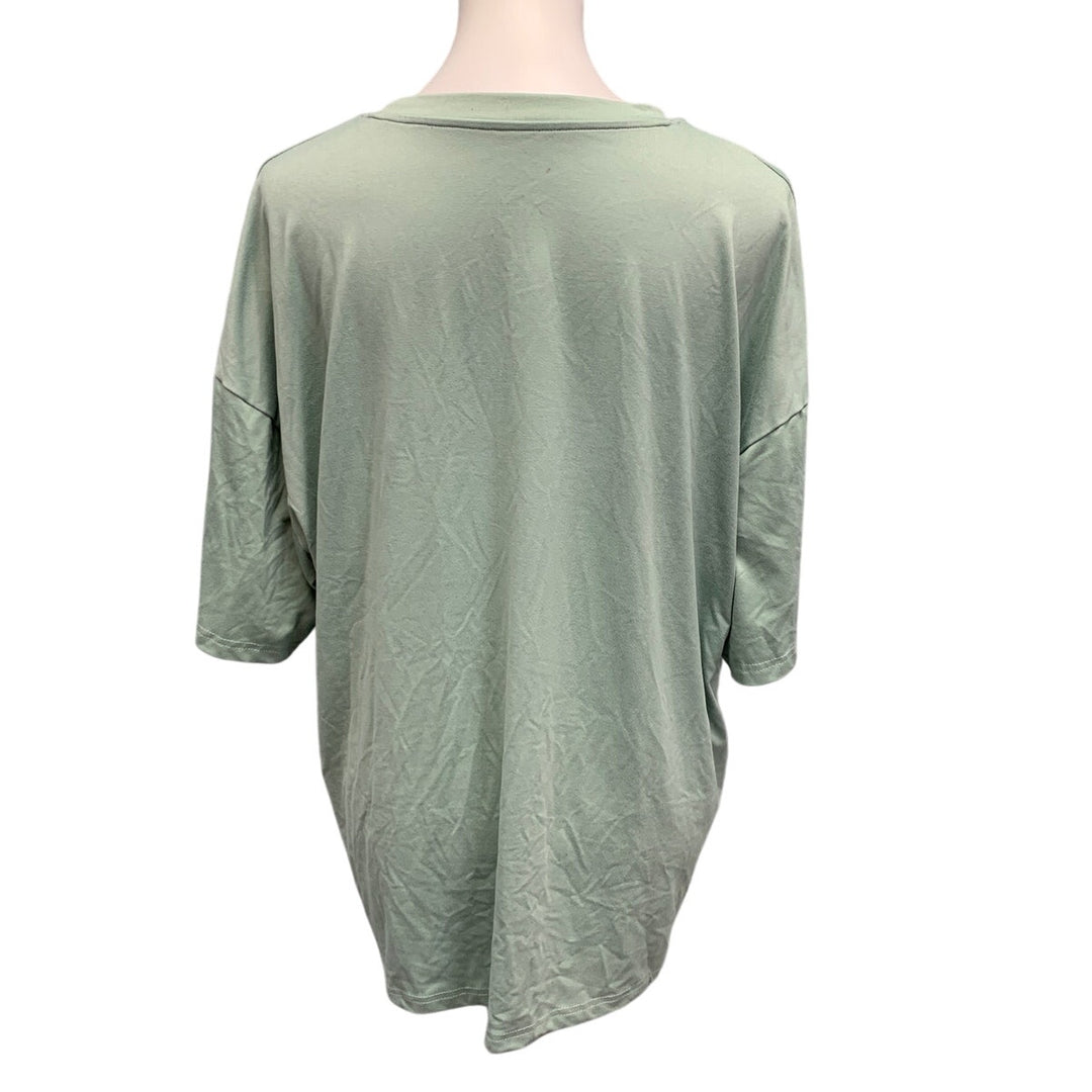 SHEIN Womens Large Polyester Blend Botanical Floral Short Sleeve Tee Shirt