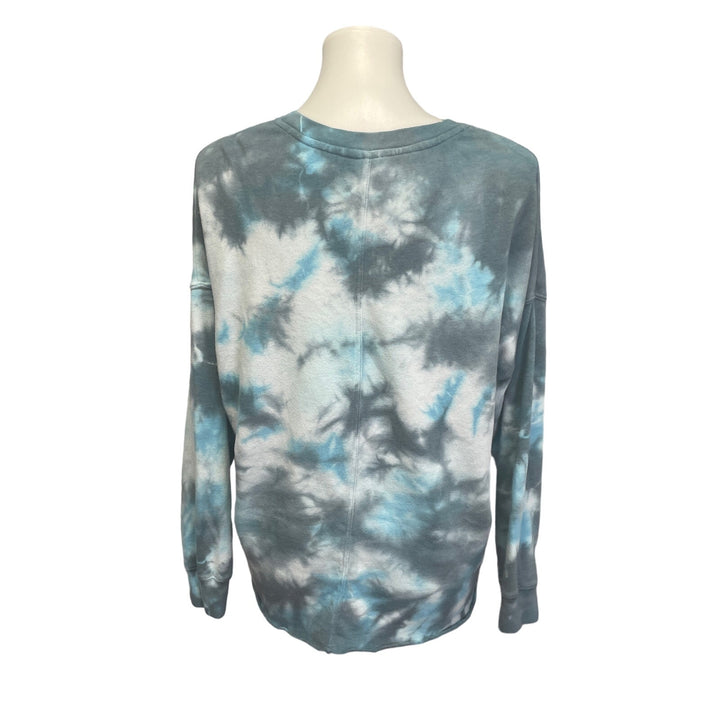 Upcycled Hand Printed Womens Medium Human Skull Goth Bones Tie Dye Sweatshirt