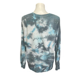 Upcycled Hand Printed Womens Medium Human Skull Goth Bones Tie Dye Sweatshirt