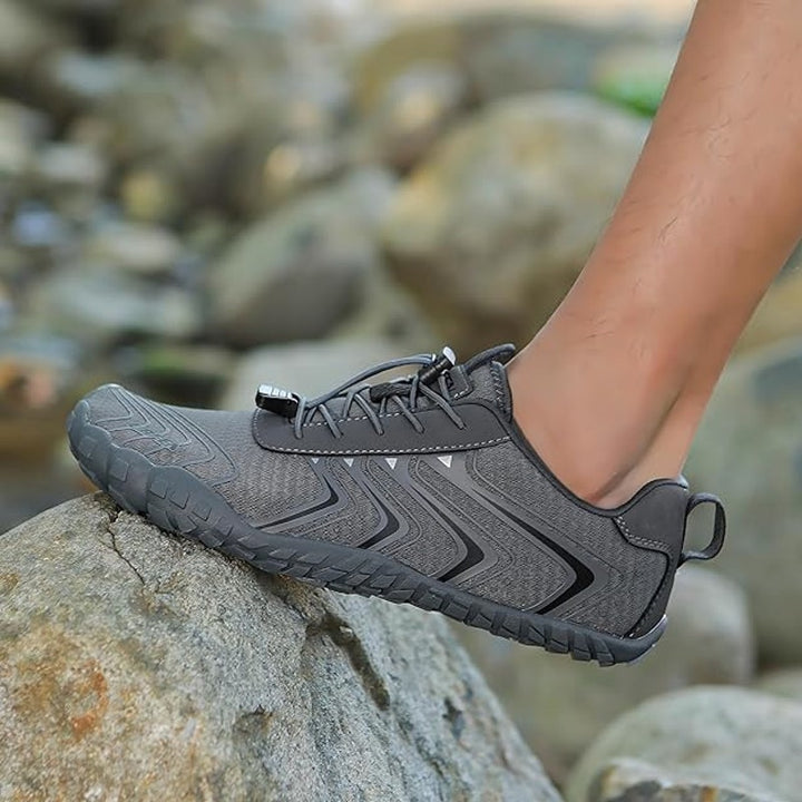 Ubfen Mens Size 13 Gray Elastic Lace Up Non Slip Quick Dry Barefoot Water Shoes