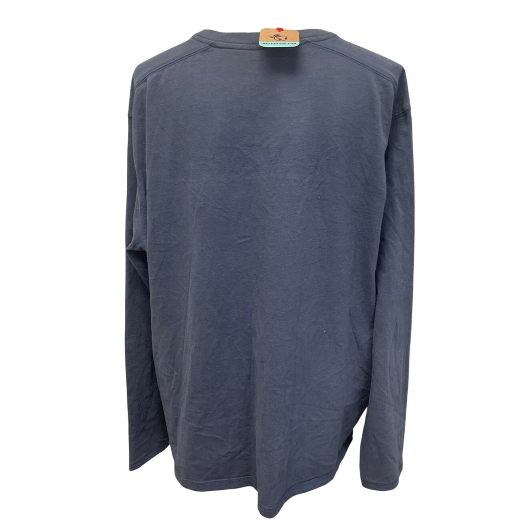 Hand Printed Upcycled Mens XXL Hydrangea Floral Long Sleeve Tee Shirt