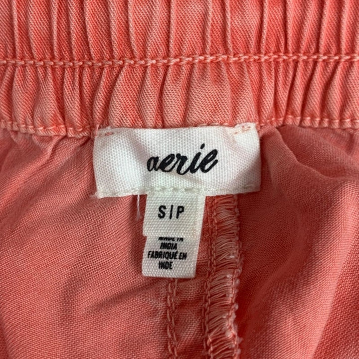 New Aerie Womens Small Orange Cotton Blend Lightweight Cargo Jogger Pants