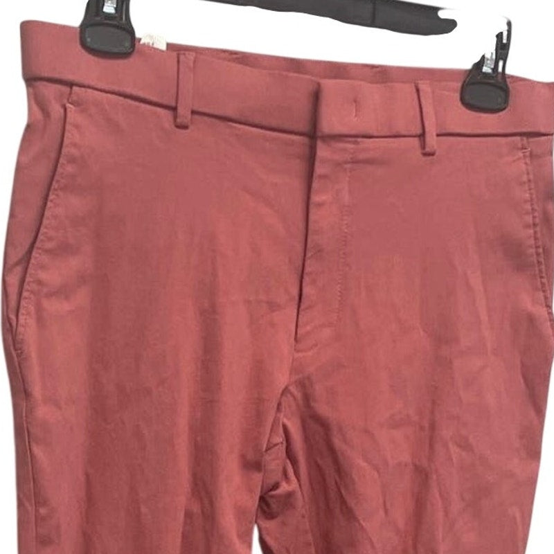 Tommy Hilfiger Womens 30W X 30L Pink Rayon Blend Zip Up Flat Front Chino Pants