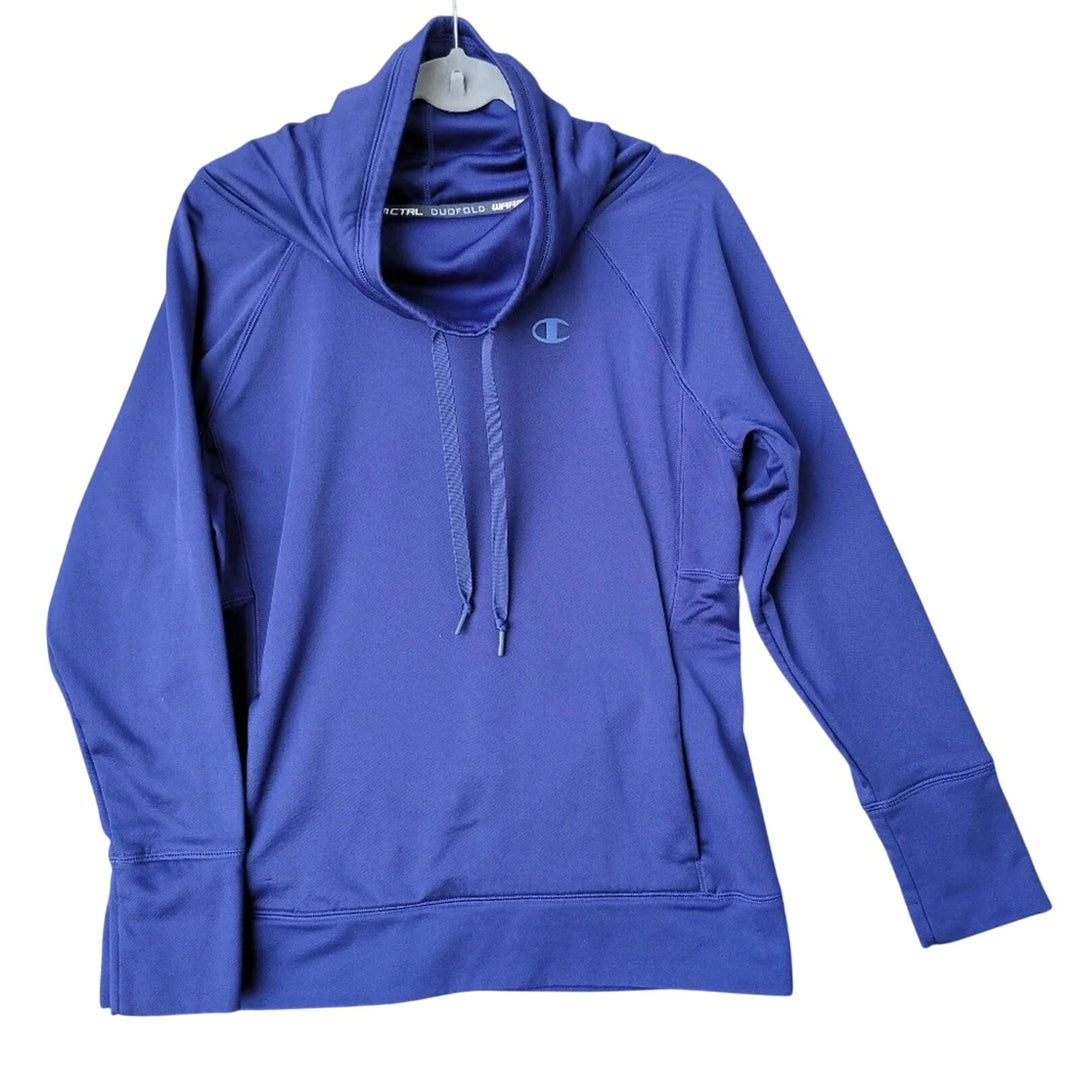 Champion Womens Large 100% Polyester Cowl Neck Long Sleeve Pullover Sweatshirt
