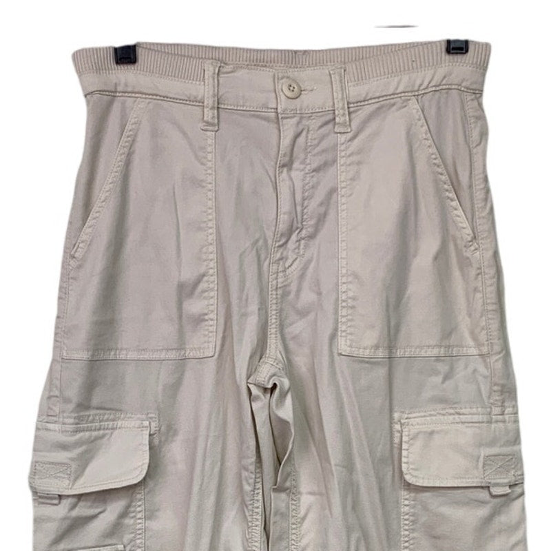 New American Eagle Womens Size 2 Khaki Ribbed Waist Lightweight Cargo Pants