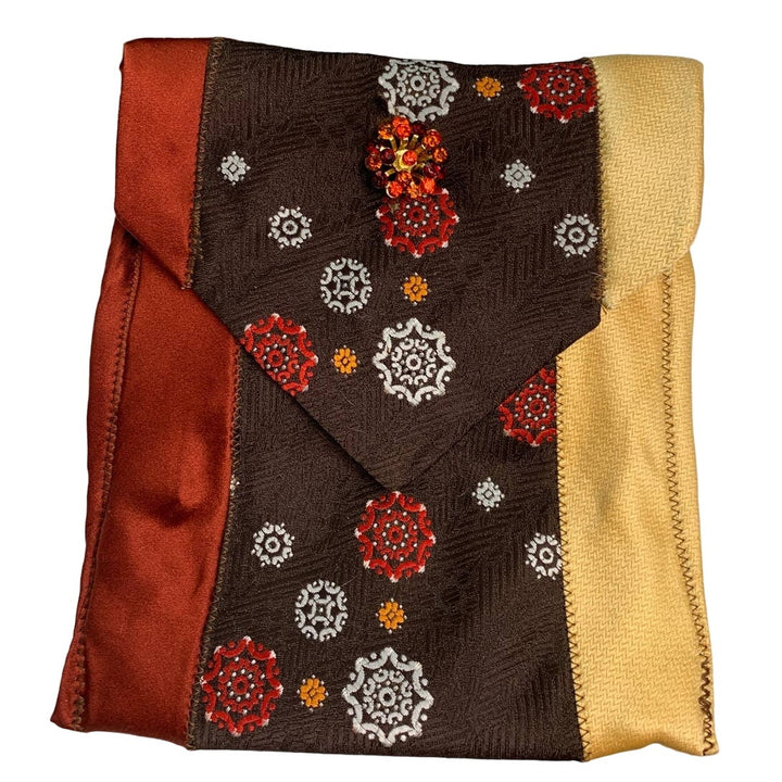 1970s Vintage Handmade Upcycled Mens Necktie Snap Pouch Cosmetic Bag Purse