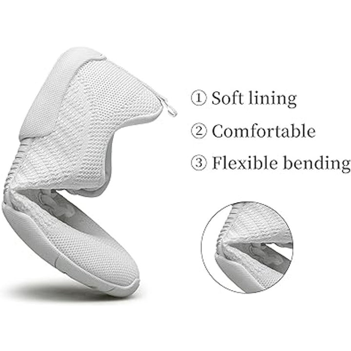 Baxinier Girls Size 3.5 White Lace Up Breathable Anti Slip Cheerleading Shoes