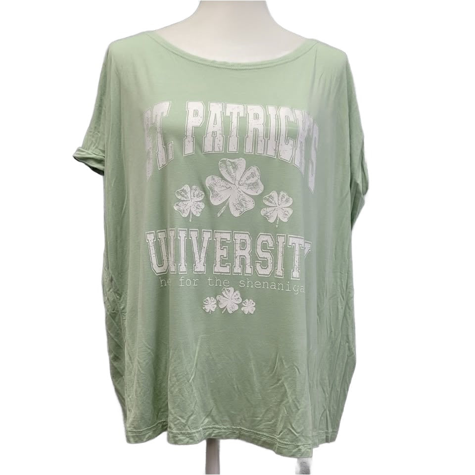 Hand Printed Upcycled Womens Small St Patrick&