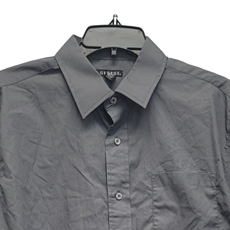 George Mens Large PolyCotton Long Sleeve Button Up Shirt w Front Pocket