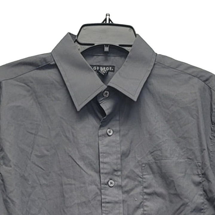 George Mens Large PolyCotton Long Sleeve Button Up Shirt w Front Pocket