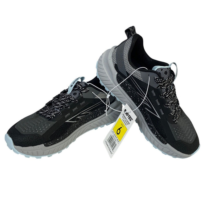 New In Box Hi-Tec Womens Size 6 Black Gray Lace Up Comfort Athletic Shoes