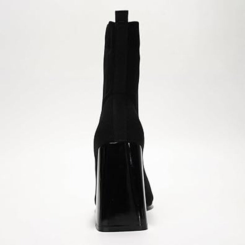 Cape Robbin Womens Size 7 Black Fabric Pointed Toe 4" Heels Booties Ankle Boots