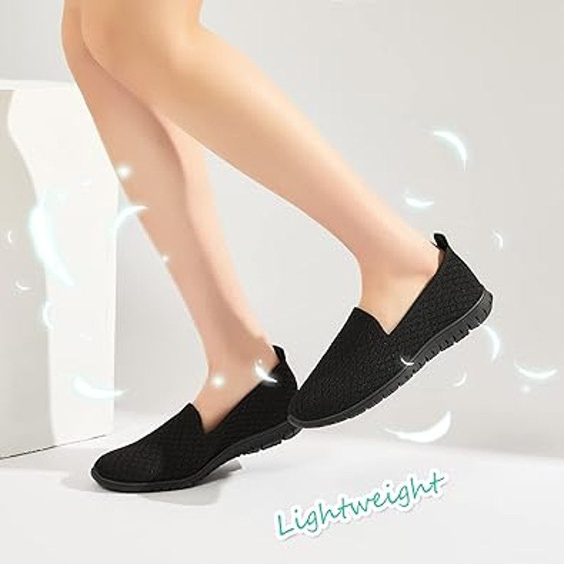 Babudog Womens Size 10 Black Mesh Breathable Slide On Comfort Sneaker Shoes
