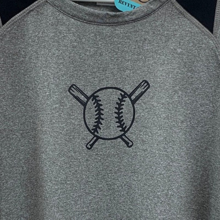 New Hand Printed Youth Boys Medium Baseball Bat Short Sleeve Athletic Tee Shirt