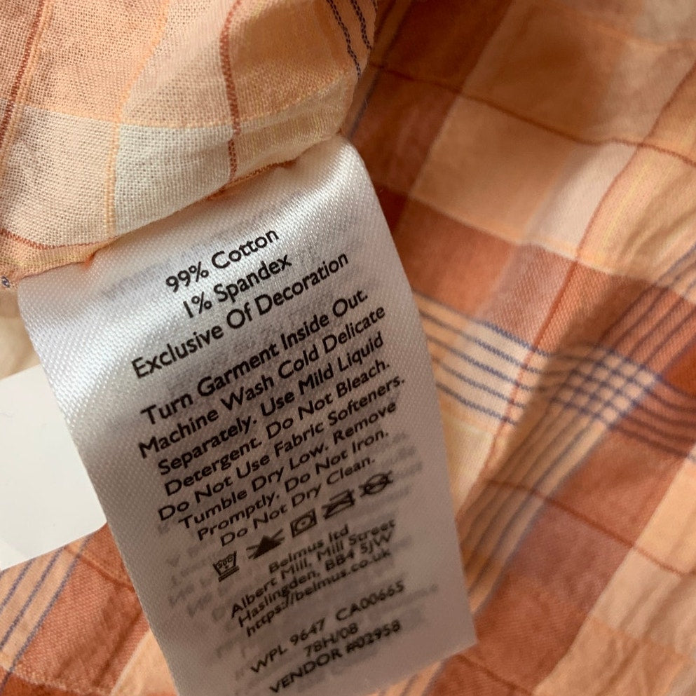 New Eddie Bauer Womens 3X Apricot Short Sleeve Packable Button Up Camp Shirt
