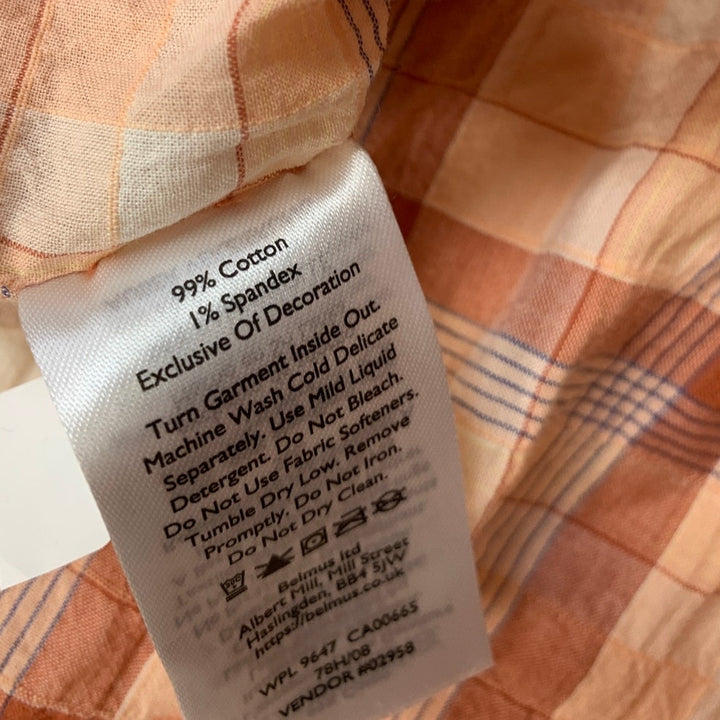 New Eddie Bauer Womens 3X Apricot Short Sleeve Packable Button Up Camp Shirt