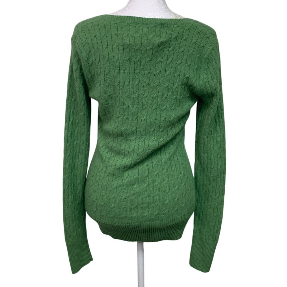 NWT New Lucidity Womens Large Rabbit Hair Blend Long Sleeve Deep V Knit Sweater