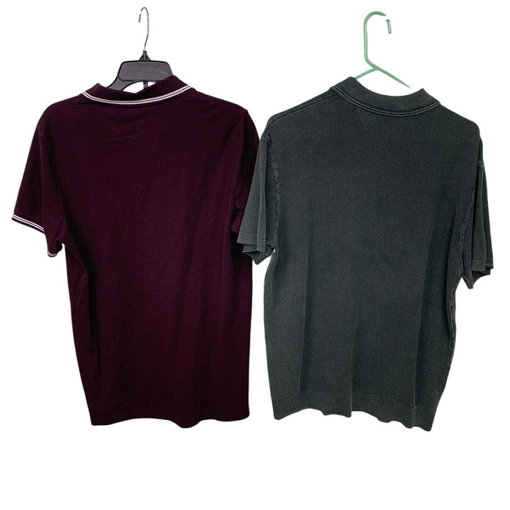 2 New American Eagle Mens Medium Slim Fit Collared Short Sleeve Polo Shirts