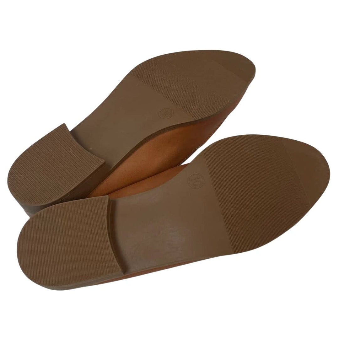 New Serra Womens US Size 10 Faux Leather Slide On Tan Loafers Backless Shoes