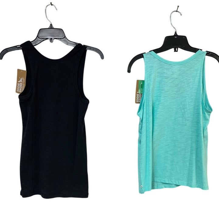 2 New Eddie Bauer Womens Small Gatecheck Pocket Favorite Scoop Neck Tank Tops