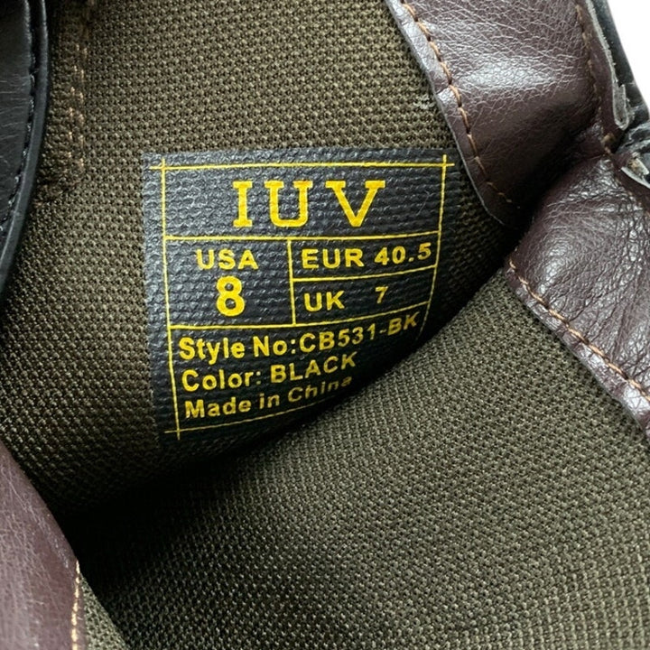 IUV Mens Size 8 Black Western Ostrich Style Embroidered Pull On Cowboy Boots