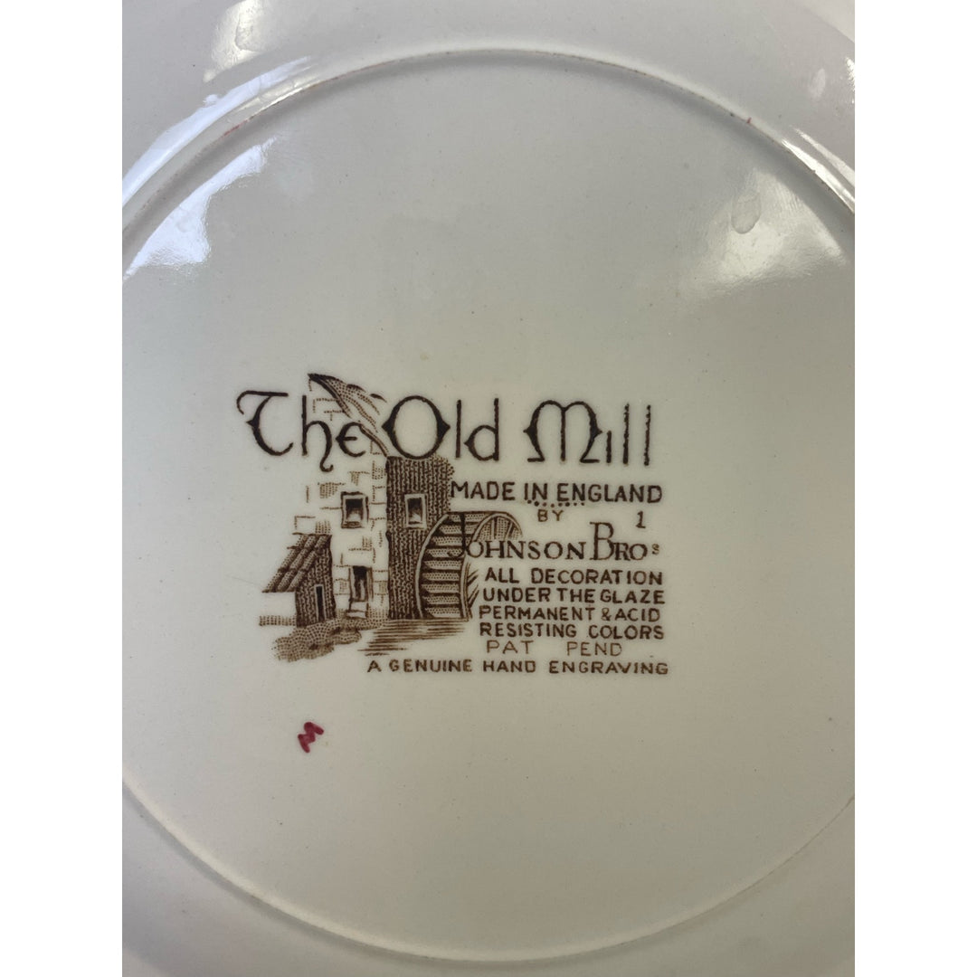 2 Vintage The Old Mill Made In England by Johnson Bros Round Bowl Square Plate
