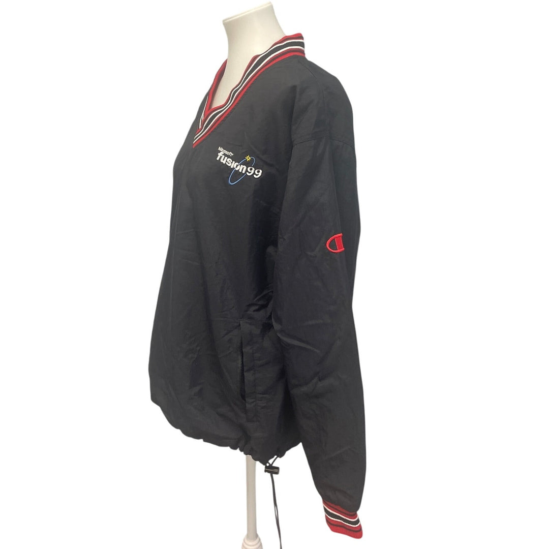 Vintage Champion Mens Medium Microsoft Fusion 99 Long Sleeve Pullover Jacket