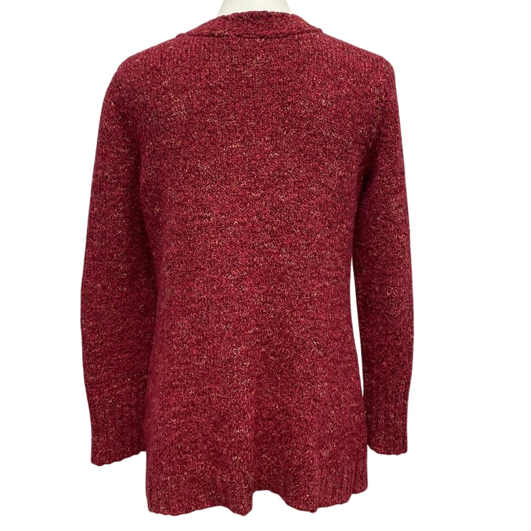 Charter Club Womens Medium Wool Blend Button Up Long Sleeve Cardigan Sweater