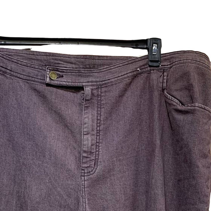 Liz &amp; Me Plus Size 32W Faded Purple Denim Cotton Stretch Capri Pants w Pockets