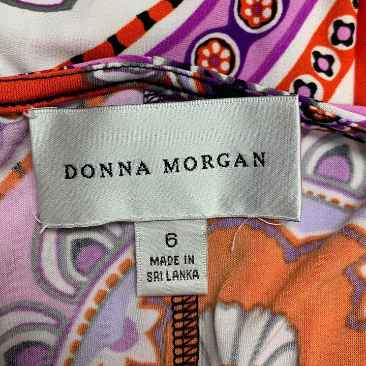Donna Morgan Womens Size 6 PolySpandex Floral Mandala Long Sleeve Sheath Dress