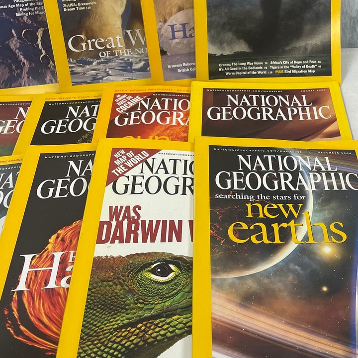 Vintage 2004 National Geographic Magazine FULL Year 12 Issues W Maps Supplements