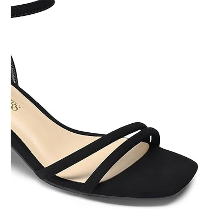 Dream Pairs Womens Size 6.5 Black 2.5" Chunky Strappy Open Toe Heel Sandals