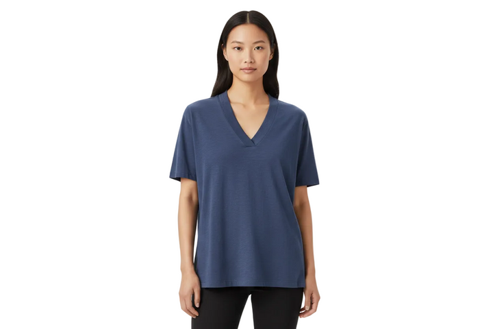 New Eddie Bauer Womens Stretch Cotton V-Neck Favorite Solid Tee Shirt