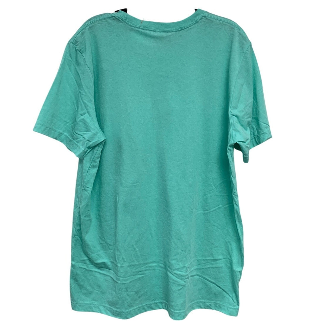 New Hand Printed Womens Large She Is A Wildflower Floral Short Sleeve Tee Shirt
