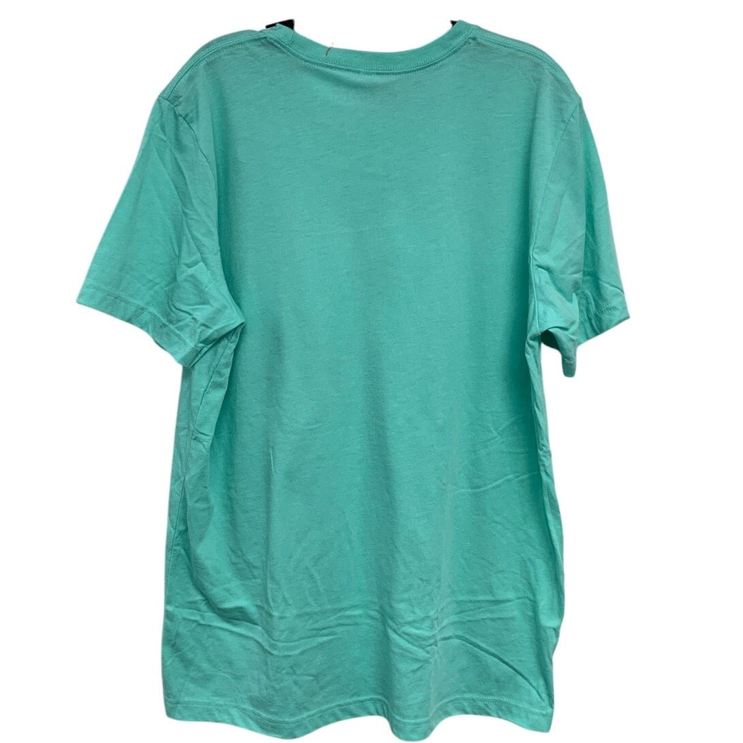 New Hand Printed Womens Large She Is A Wildflower Floral Short Sleeve Tee Shirt