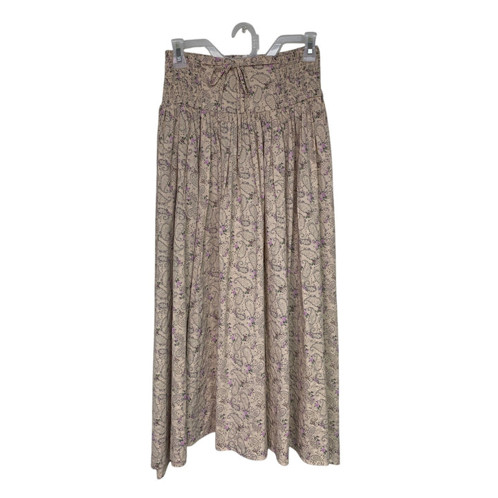 New Aerie Womens Small Floral Paisley Drawstring Waist Long Flowy Skirt