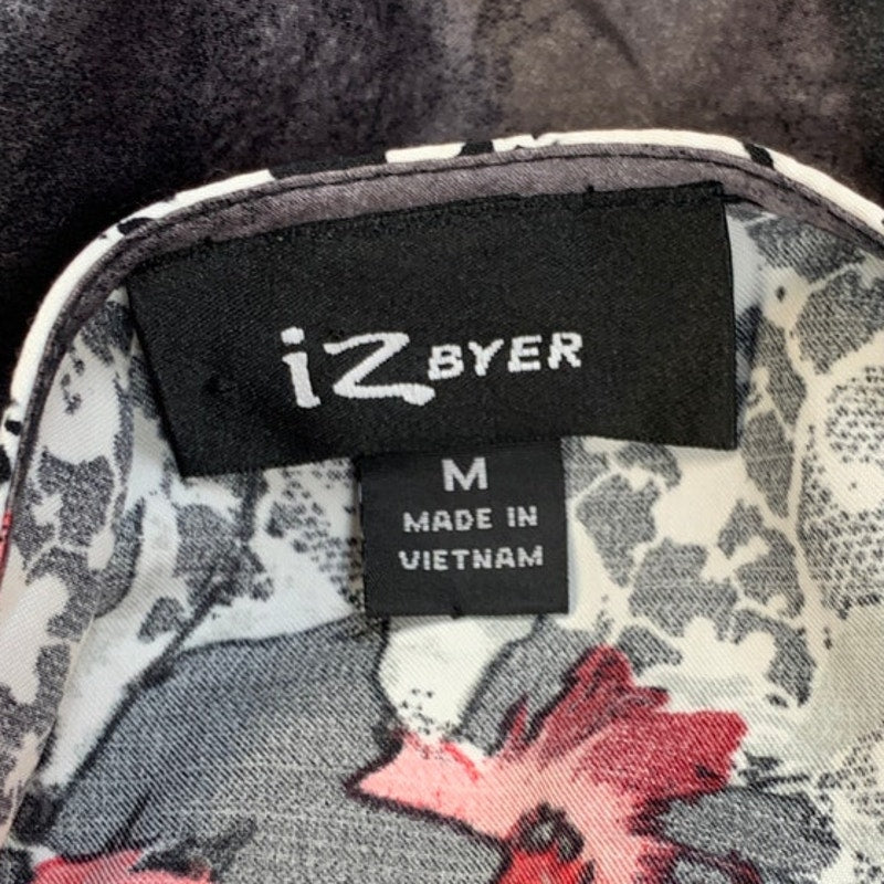IZ Byer Womens Medium Batwing Sleeve Floral Lightweight Polyester Blouse