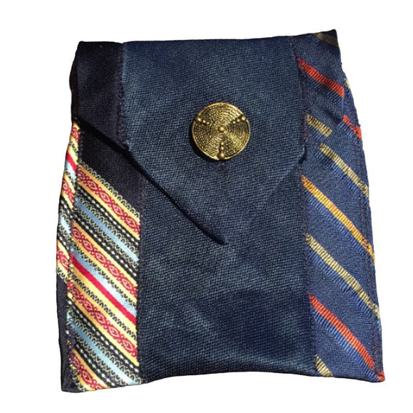 Handmade Upcycled Cosmetic Glasses Purse Pouch Made From Vintage Neck Ties