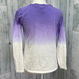 Hand Printed Upcycled XXS Dragonfly 100% Cotton Tie Dye Long Sleeve Crew Tee
