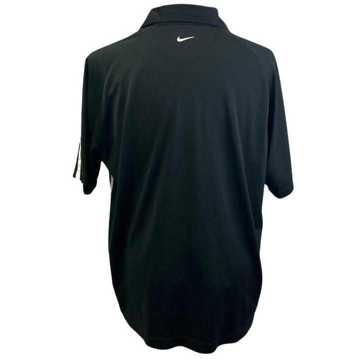 Nike Fit Dry Mens XL Side Stripe 100% Polyester Short Sleeve Collared Polo Shirt