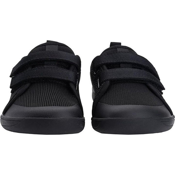 Whitin Boys Size 1.5 Black Sneakers Hook Loop Fastener Round Toe Barefoot Shoes