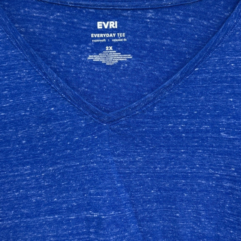 Lot of 2 Monnuro Evri Womens 2X Heathered Crew V Neck Key Hole Long Sleeve Tops